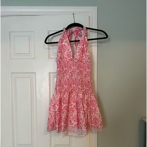 Pink Halter Spring Dress, Size Small